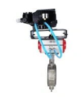 Затвор дисковый поворотный DN.ru WBV3131N-2W-Fb-H Ду150 Ру16, корпус - нержавеющая сталь 304, диск - нержавеющая сталь 304, уплотнение - NBR, с пневмоприводом DN.ru PA-DA-105 и позиционером DN.ru YT-1000RSN без обратной связи