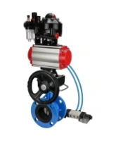 Затвор дисковый поворотный DN.ru WBV1313E-2W-F-H Ду100 Ру16 фланцевый, корпус - чугун GGG40, диск - чугун GGG40, EPDM, с пневмоприводом DN.ru PA-DA-105, пневмораспределителем 4V320-10 AC220V, БКВ APL-510N EX, ручным дублером MON1-250-T26-ISO и БПВ AFC2000
