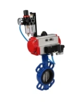 Затвор дисковый поворотный DN.ru WBV1413E-2W-Fb-H Ду100 Ру16, корпус - чугун GGG50, диск - чугун GGG40, уплотнение - EPDM, с пневмоприводом DN.ru PA-DA-083 двойного действия, пневмораспределителем 4M310-08 AC220V, БПВ AFC2000