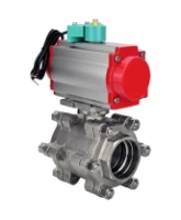 Кран шаровой DN.ru BV3232P(3pc)-FP-SW-ISO-H Ду100 Ру63 полнопроходной, корпус - нержавеющая сталь SS316, под приварку, с пневмоприводом PA-DA-105, пневмораспределителем 4M310-08 AC220V, магнитным переключателем ALS200D