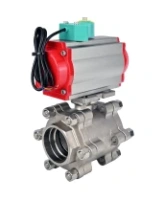Кран шаровой DN.ru BV3232P(3pc)-FP-SW-ISO-H Ду100 Ру63 полнопроходной, корпус - нержавеющая сталь SS316, под приварку, с пневмоприводом PA-DA-105, магнитным переключателем ALS200D