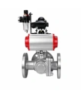 Кран шаровой DN.ru BV3232P(2pc)-FP-3WL-F-ISO-H Ду20 Ру16 HYMT, трехходовой L-тип, полнопроходной, фланцевый, корпус - нержавеющая сталь SS316, с пневмоприводом PA-DA-052, пневмораспределителем 4M310-08 24В NAMUR, БКВ APL-210N и БПВ AFC2000