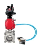 Кран шаровой DN.ru BV3232P(3pc)-FP-W-ISO-H WDVF Ду40 Ру40 полнопроходной, трехсоставной, корпус - нержавеющая сталь 316, уплотнение - PTFE, под приварку, с пневмоприводом PA-SA-105, пневмораспределителем 4V320-08 AC220V, БКВ APL-210N, БПВ AFC2000