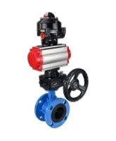 Затвор дисковый поворотный DN.ru WBV1313E-2W-F-H Ду100 Ру16 фланцевый, корпус - чугун GGG40, диск - чугун GGG40, уплотнение - EPDM, с пневмоприводом DN.ru PA-DA-105, БКВ DN.ru APL-510N EX и ручным дублером DN.ru MON1-250-T26-ISO