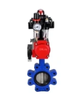 Затвор дисковый поворотный DN.ru WBV1631N-2W-Fb-H Ду150 Ру16 LUG корпус - чугун QT450, диск - нержавеющая сталь 304, уплотнение - NBR, с пневмоприводом DN.ru PA-SA-160, пневмораспределителем 4M310-08 AC220V, БКВ APL-410N EX и БПВ AFC2000