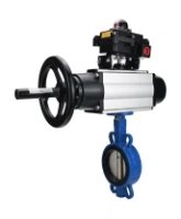 Затвор дисковый поворотный DN.ru WBV1413E-2W-Fb-H Ду150 Ру16, корпус - чугун GGG50, диск - чугун GGG40, уплотнение - EPDM, с пневмоприводом DN.ru PA-DA-105-1 двойного действия, с БКВ APL-410N EX