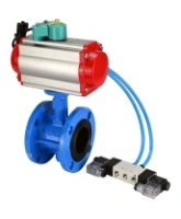 Затвор дисковый поворотный DN.ru WBV1331E-2W-F-H Ду50 Ру16 корпус - чугун GGG40, диск - нержавеющая сталь 304, уплотнение - EPDM, с пневмоприводом PA-DA-105, пневмораспределителем 4V320-08 AC220V и магнитным переключателем ALS200D