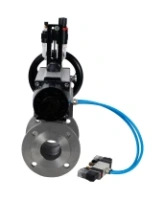Кран шаровой DN.ru BV3232P(2pc)-FP-F-ISO-H Ду100 Ру16, полнопроходной фланцевый, нержавеющая сталь SS316, уплотнение - PTFE, с пневмоприводом PA-DA-105-1 двойного действия, с пневмораспределителем 4V320-08 AC220V, с БПВ AFC2000