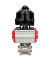 Кран шаровой DN.ru BV3232P(3pc)-FP-W-ISO-H Ду65 Ру25 полнопроходной двухходовой, нержавеющая сталь SS316, под приварку, уплотнение - PTFE, с пневмоприводом DN.ru PA-DA-83 и БКВ APL-510N-EX
