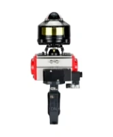 Затвор дисковый поворотный DN.ru WBV4242E-2W-Fb-ISO Дн80 Ру10 межфланцевый, корпус - НПВХ, диск - НПВХ, уплотнение - EPDM, с пневмоприводом PA-SA-083, пневмораспределителем 4M310-08 AC220V и БКВ APL-510N EX