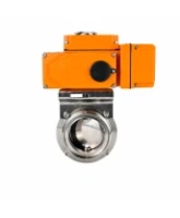 Затвор дисковый поворотный DN.ru WBV3131E-2W-T-H Ду50 Ру10 резьбовой, корпус - пищевая нержавеющая сталь 304, уплотнение - EPDM, с электроприводом QT-N-005EM-B1-220VAC-У1 c датчиком обратной связи и входным управляющим сигналом 0-10В HARK