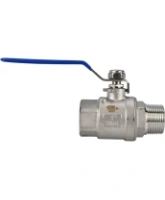 Кран шаровой DN.ru BV3131P(2pc)-FP-T-H ВР/НР Ду40 Ру40 нержавеющая сталь AISI 304, полнопроходной, внутренняя резьба/наружная резьба, уплотнение - PTFE, ручка-рычаг