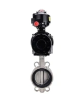 Затвор дисковый поворотный DN.ru WBV3131V-2W-Fb-H Ду150 Ру16 межфланцевый, корпус - нержавеющая сталь 304, диск - нержавеющая сталь 304, уплотнение - VITON, с пневмоприводом PA-DA-105-1 и БКВ APL-510N EX