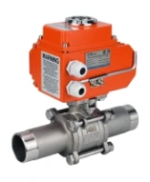 Кран шаровой DN.ru BV3232P(3pc)-FP-W-ISO-H LONG Ду100 Ру16 полнопроходной, под приварку, корпус - нержавеющая сталь SS316, уплотнение - PTFE, с 1/4-оборотным электроприводом QT-N-020EM-O1-380VAC-У1 380В HARK