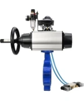 Затвор дисковый поворотный DN.ru WBV1631N-2W-Fb-H Ду150 Ру16 LUG корпус - чугун QT450, диск - нержавеющая сталь 304, уплотнение - NBR, с пневмоприводом PA-DA-105-1, пневмораспределителем 4V320-08 AC220V, БКВ APL-210N и БПВ AFC2000
