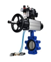 Затвор дисковый поворотный DN.ru WBV1631N-2W-Fb-H Ду150 Ру16 LUG корпус - чугун QT450, диск - нержавеющая сталь 304, уплотнение - NBR, с пневмоприводом PA-DA-105-1, пневмораспределителем 4V320-08 AC220V, БКВ APL-510N EX и БПВ AFC2000