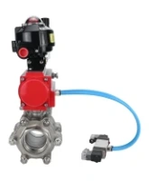 Кран шаровой DN.ru BV3232P(3pc)-FP-SW-ISO-H Ду65 Ру63 полнопроходной, корпус - нержавеющая сталь SS316, под приварку, с пневмоприводом PA-SA-130, пневмораспределителем 4V320-08 AC220V, БКВ APL-510N EX, БПВ AFC2000