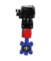 Затвор дисковый поворотный DN.ru WBV1616E-2W-Fb-H Ду100 Ру16 LUG корпус - чугун QT450, диск - чугун QT450, уплотнение - EPDM, с пневмоприводом DN.ru PA-SA-130 и позиционером YT-1000RSN без обратной связи