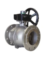 Кран шаровой DN.ru BV3232P(2pc)-FP-F-ISO-H Ду80 Ру16 полнопроходной двухходовой, нержавеющая сталь, фланцевый, уплотнение - PTFE, с ISO-фланцем и редуктором DN.ru HGB RQN2-320Z с индикатором положения