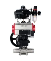 Кран шаровой DN.ru BV3232P(3pc)-FP-W-ISO-H LONG Ду65 Ру25 полнопроход., корпус - нерж.сталь 316, уплотнение - PTFE, под приварку, пн.привод PA-DA-083, пн.распределитель 4M310-08 AC220V, ручной дублер MON2-450-T28-ISO, БКВ APL-410N EX и БПВ AFC2000