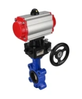 Затвор дисковый поворотный DN.ru WBV1616E-2W-Fb-H Ду125 Ру16 LUG корпус - чугун QT450, диск - чугун QT450, уплотнение - EPDM, с пневмоприводом DN.ru PA-DA-105 и редуктором MON3-700-T38-ISO