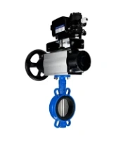 Затвор дисковый поворотный DN.ru WBV1132N-2W-Fb-H Ду125 Ру16, корпус - чугун GG25, диск - нержавеющая сталь 316L, уплотнение - NBR, с пневмоприводом DN.ru PA-DA-105-1 и с электропневматическим поворотным позиционером YT-1000RSN с обратной связью