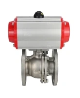 Кран шаровой DN.ru BV3232P(2pc)-FP-F-ISO-R Ду300 Ру16 полнопроходной двухходовой, нержавеющая сталь 316, фланцевый, уплотнение - PTFE, с пневмоприводом PA-DA-210 двойного действия и пневмораспределителем 4M310-08 AC220V