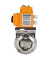 Затвор дисковый поворотный DN.ru WBV3131E-2W-W-H Ду50 Ру10 под приварку, корпус - пищевая нержавеющая сталь 304, уплотнение - EPDM, с электроприводом QT-N-003EM-O1-220VAC-У1 220В HARK