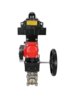 Кран шаровой DN.ru BV3232P(3pc)-FP-W-ISO-H Ду65 Ру25, полнопроходной под приварку, нержавеющая сталь SS316, PTFE, с пневмоприводом PA-DA-083, пневмораспределителем 4M310-08 AC220V, БКВ APL-410N EX, ручным дублером MON2-450-T28-ISO