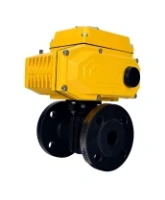 Кран шаровой для пара DN.ru Ду15 Ру25 полнопроходной, фланцевый, корпус - углеродистая сталь WCB, шар - нержавеющая сталь 304, уплотнение - PPL (параполифенил), с электроприводом QT-N-005EM-O1-220VAC-У1 и КМЧ (BV3431PPL(2pc)-FP-F-ISO-H)