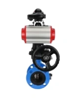 Затвор дисковый поворотный DN.ru WBV1313E-2W-F-H Ду100 Ру16 фланцевый, корпус - чугун GGG40, диск - чугун GGG40, EPDM, с пневмоприводом DN.ru PA-DA-105, пневмораспределителем DN.ru 4V320-08 AC220V, БКВ DN.ru APL-210N и дублером DN.ru MON1-250-T26-ISO