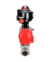 Кран шаровой DN.ru BV3232P(3pc)-FP-W-ISO-H LONG Ду40 Ру40 полнопроходной, корпус - нержавеющая сталь 316, уплотнение - PTFE, под приварку, с пневмоприводом DN.ru PA-DA-065 и БКВ APL-510N EX