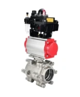 Кран шаровой DN.ru BV3232P(3pc)-FP-SW-ISO-H Ду65 Ру63 полнопроходной, корпус - нержавеющая сталь SS316, под приварку, с пневмоприводом PA-SA-130, пневмораспределителем 4M310-08 AC220V, БКВ APL-410N EX, БПВ AFC2000