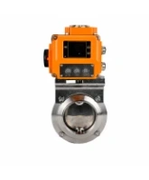 Затвор дисковый поворотный DN.ru WBV3131E-2W-W-H Ду50 Ру10 под приварку, корпус - пищевая нержавеющая сталь 304, уплотнение - EPDM, с электроприводом QT-N-005EM-B1-220VAC-У1 c датчиком обратной связи и входным управляющим сигналом 0-10В HARK