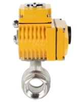 Кран шаровой DN.ru BV3232P(2pc)-FP-T-ISO-H Ду80 Ру40 полнопроходной двухходовой, нержавеющая сталь 316, внутренняя резьба, уплотнение - PTFE, с электроприводом четвертьоборотным QT-N-010EM-O1-220VAC-У1