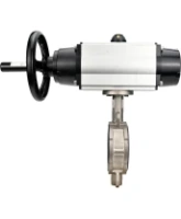 Затвор дисковый поворотный DN.ru WBV3232E-2W-Fb-H Ду150 Ру16, межфланцевый, корпус - нержавеющая сталь 316L, диск - нержавеющая сталь 316L, уплотнение - EPDM, с пневмоприводом PA-DA-105-1