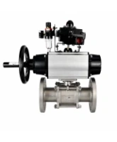 Кран шаровой DN.ru BV3131P(3pc)-FP-F-ISO-H Ду100 Ру16 полнопроходной, фланцевый, корпус - нержавеющая сталь 304, PTFE, 22х22, WDVF, с пневмоприводом PA-DA-105-1, пневмораспределителем 4M320-08 AC220V, БКВ APL-410N EX и БПВ AFC2000