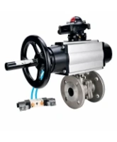 Кран шаровой DN.ru BV3232P(2pc)-FP-F-ISO-H WDVF Ду100 Ру16 полнопроходной, фланцевый, корпус - нержавеющая сталь 316, уплотнение - PTFE, с пневмоприводом PA-DA-105-1, пневмораспределителем 4V320-08 AC220V и БКВ APL-210N