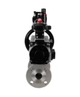 Кран шаровой DN.ru BV3232P(3pc)-FP-F-ISO-H Ду100 Ру25 фланцевый корпус - нержавеющая сталь 316, полнопроходной, уплотнение - PTFE, с пневмоприводом PA-DA-105-1, пневмораспределителем 4M310-08 AC220V, БКВ APL-210N, БПВ AFC2000