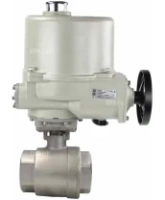 Кран шаровой DN.ru BV3232P(2pc)-FP-T-ISO-H Ду80 Ру40 полнопроходной двухходовой, нержавеющая сталь SS316, внутренняя резьба, уплотнение - PTFE, с электроприводом ГЗ-ОФ-110/11М 220В