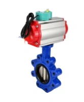 Затвор дисковый поворотный DN.ru WBV1616E-2W-Fb-H Ду125 Ру16 LUG корпус - чугун QT450, диск - чугун QT450, уплотнение - EPDM, с пневмоприводом PA-DA-105 и магнитным переключателем ALS200D