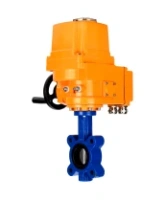 Затвор дисковый поворотный DN.ru WBV1631N-2W-Fb-H Ду150 Ру16 LUG межфланцевый, корпус - чугун QT450, диск - нержавеющая сталь 304, уплотнение - NBR, с электроприводом DN.ru QT-EX-020EM-O2-220VAC-У1 220В