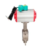 Затвор дисковый поворотный DN.ru WBV3232P-2W-Fb-H Ду80 Ру16 корпус - нержавеющая сталь 316L, диск - нержавеющая сталь 316L, уплотнение - PTFE, с пневмоприводом PA-DA-083 и магнитным переключателем ALS200D