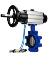 Затвор дисковый поворотный DN.ru WBV1631N-2W-Fb-H Ду150 Ру16 LUG корпус - чугун QT450, диск - нержавеющая сталь 304, уплотнение - NBR, с пневмоприводом PA-DA-105-1 и пневмораспределителем 4V320-08 AC220V