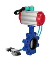 Затвор дисковый поворотный DN.ru WBV1631N-2W-Fb-H Ду150 Ру16 LUG корпус - чугун QT450, диск - нержавеющая сталь 304, уплотнение - NBR, с пневмоприводом PA-DA-105, пневмораспределителем 4V320-08 AC220V и магнитным переключателем ALS200D