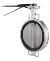 Затвор дисковый поворотный DN.ru WBV3232N-2W-Fb-H Ду300 Ру16 межфланцевый, корпус - нержавеющая сталь 316L, диск - нержавеющая сталь 316L, уплотнение - NBR, с рукояткой, квадрат 22х22, F10