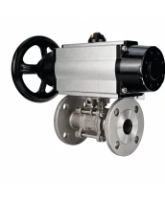 Кран шаровой DN.ru BV3131P(3pc)-FP-F-ISO-H Ду100 Ру16 полнопроходной, фланцевый, корпус - нержавеющая сталь 304, PTFE, 22х22, WDVF, с пневмоприводом PA-DA-105-1 и пневмораспределителем 4M320-08 AC220V