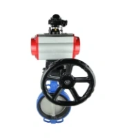 Затвор дисковый поворотный DN.ru WBV1413E-2W-Fb-H Ду300 Ру16, корпус - чугун GGG50, диск - чугун GGG40, EPDM, с пневмоприводом PA-DA-140 двойного действия, пневмораспределителем 4M310-08 AC220V, БКВ APL-210N, ручным дублером MON4-1200-T54-ISO