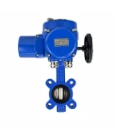 Затвор дисковый поворотный DN.ru WBV1616E-2W-Fb-H Ду100 Ру16 LUG межфланцевый, корпус - чугун QT450, диск - чугун QT450, уплотнение - EPDM, с электроприводом QT-N-010M-O2-220VAC-У1 с моментной муфтой и штурвалом