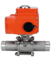 Кран шаровой DN.ru BV3232P(3pc)-FP-W-ISO-H LONG Ду32 Ру40 полнопроходной, под приварку, корпус - нержавеющая сталь SS316, уплотнение - PTFE, с 1/4-оборотным электроприводом QT-N-003EM-O1-24VDC-У1 24В HARK